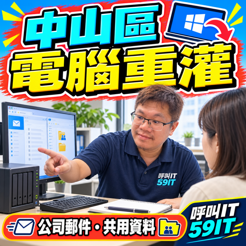 中山區電腦重灌｜公司郵件、共用資料與工作環境復原