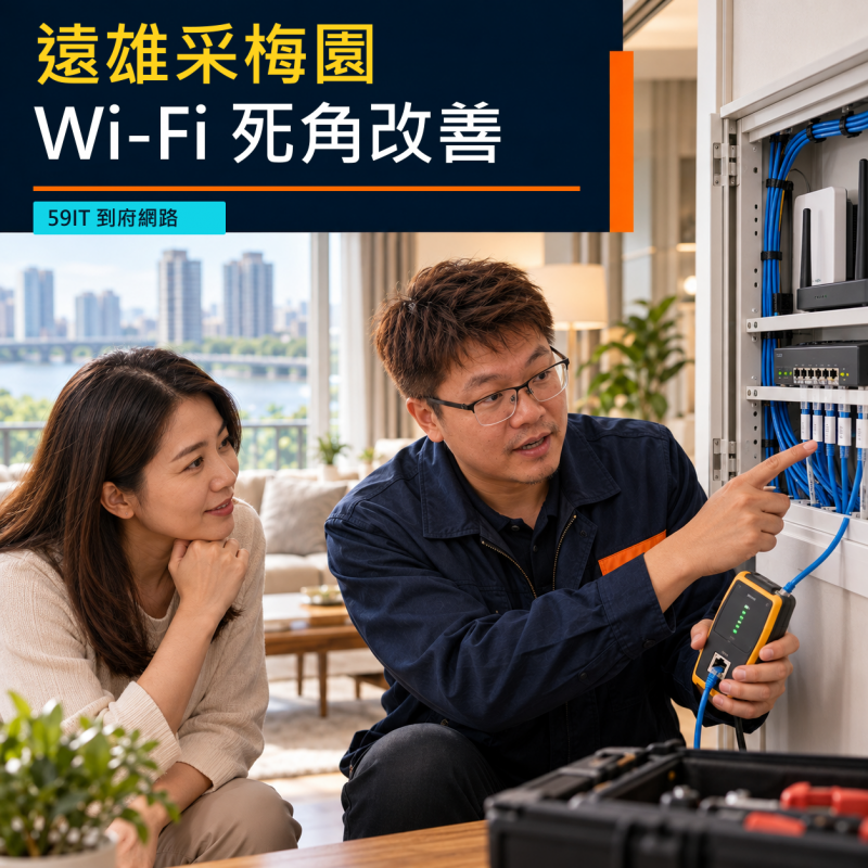 遠雄采梅園到府網路維修｜租屋Wi-Fi死角與有線回程規劃