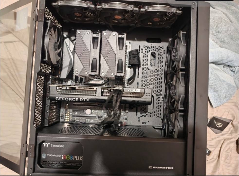 Desktop PC interior during a real on-site repair visit in Xindian, New Taipei City